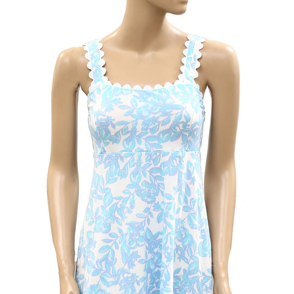 Lilly Pulitzer Dwyer Floral Printed Resort Midi Dress Smocked Cotton XS 287901 - Picture 5 of 7